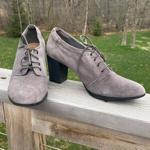 Clarks Gray Heeled Shoes for Women
